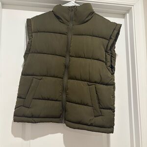 Olive Puffer Vest